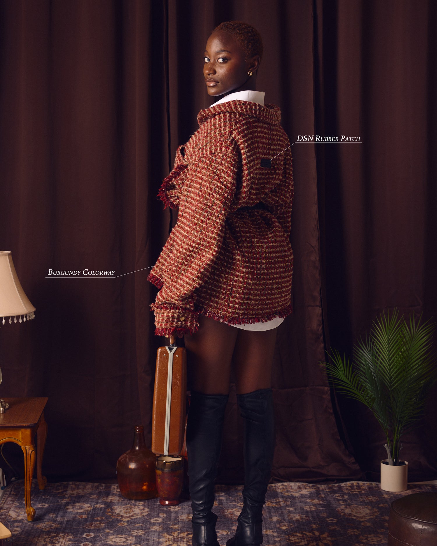 DSN Burgundy Tweed Jacket