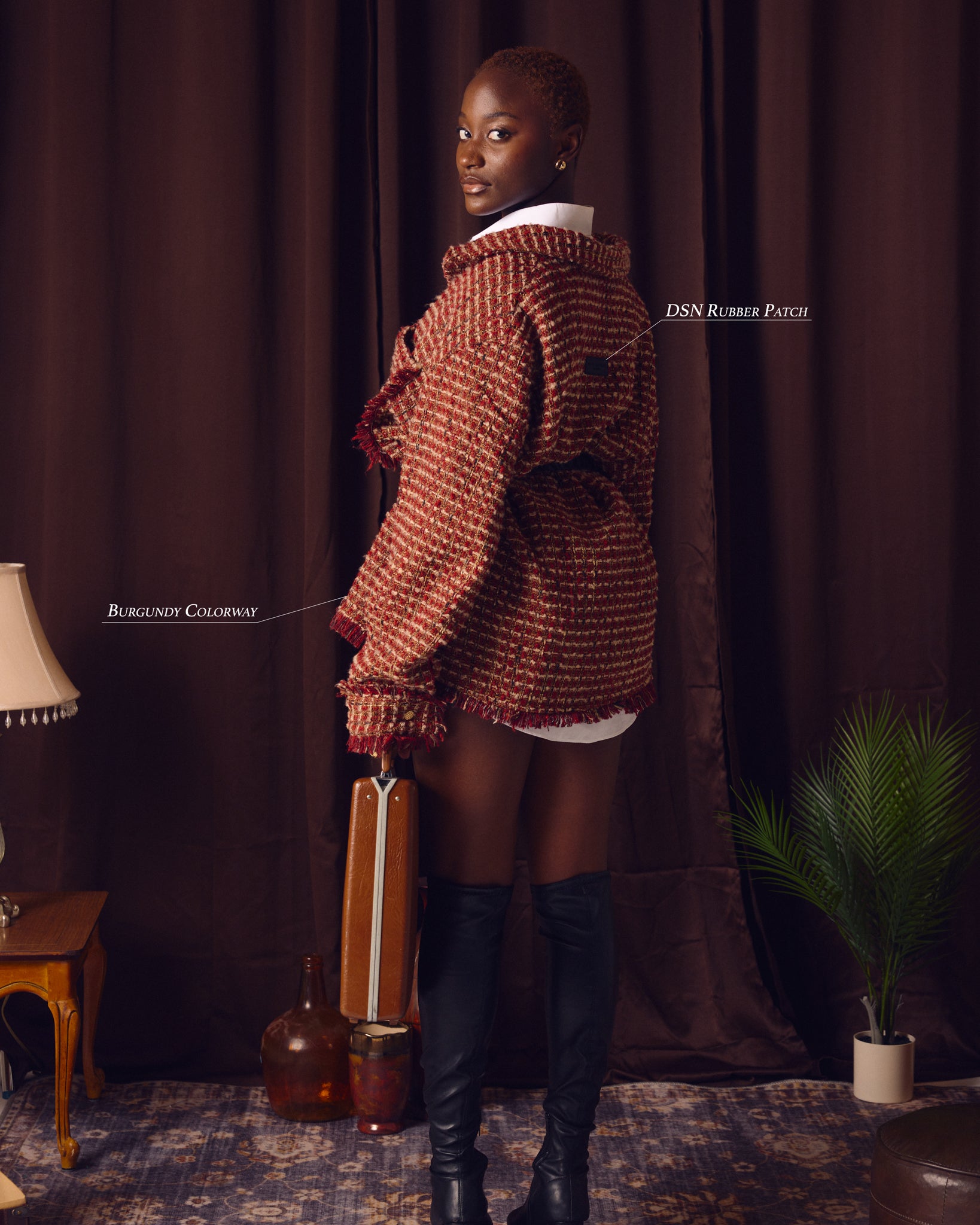 DSN Burgundy Tweed Jacket