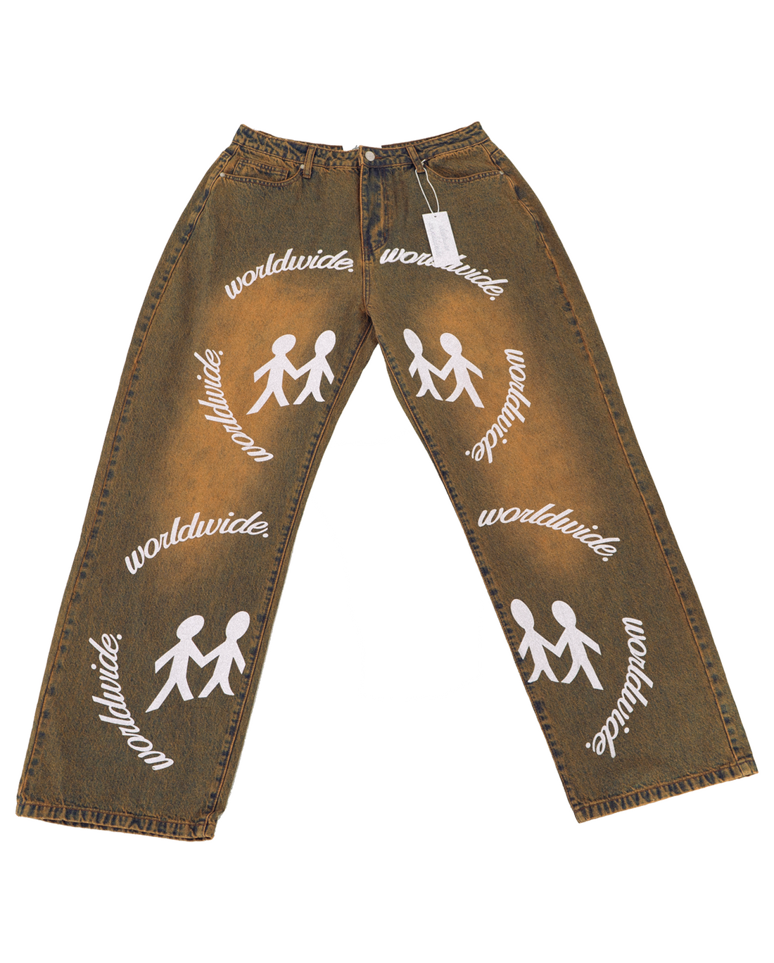 "WORLDWIDE PEACE" DENIM JEANS